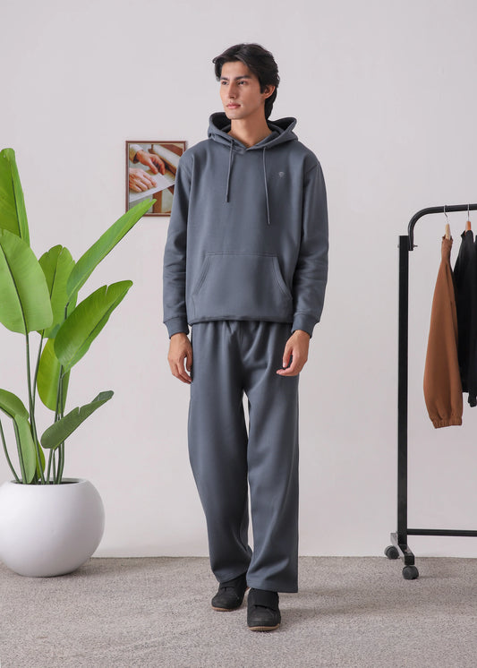 PURE COMFORT COTTON FLEECE SLATE GREY CORD-SET