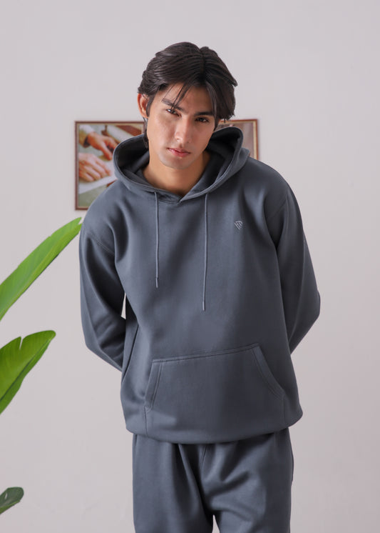 PURE COMFORT COTTON FLEECE SLATE GREY CORD-SET
