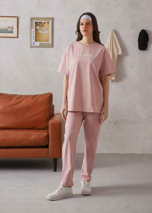 WOMEN VINTAGE ROSE COTTON LYCRA TRACKSUIT