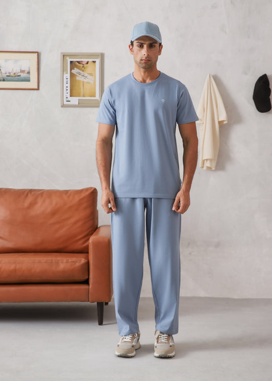 ELITE COMFORT-100% COTTON STONE BLUE TRACKSUIT
