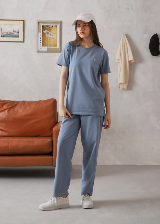 WOMEN ELITE COMFORT-100% COTTON STONE BLUE TRACKSUIT