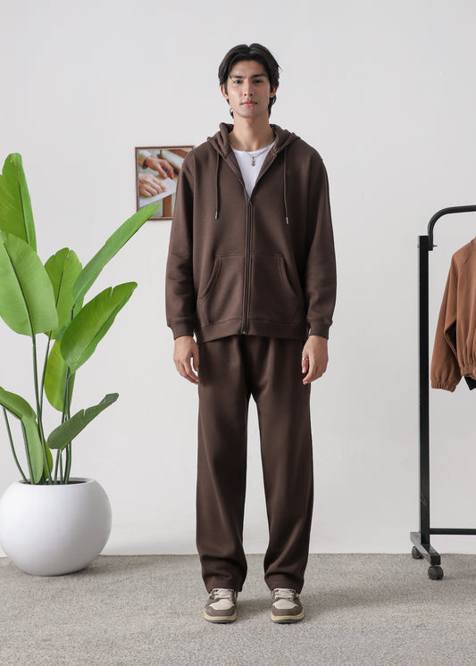PURE COMFORT COTTON FLEECE CHOCOLATE BROWN CORD-SET