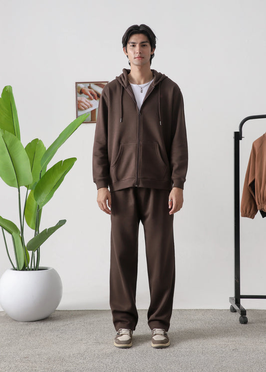 PURE COMFORT COTTON FLEECE CHOCOLATE BROWN CORD-SET