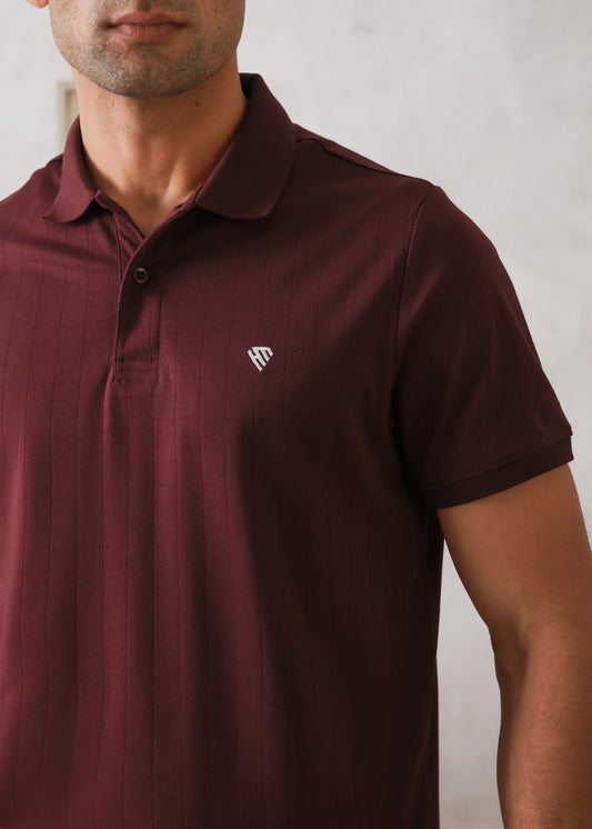 MAROON DROP NEEDLE POLO