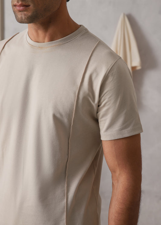 BEIGE PINTUCK TRACKSUIT