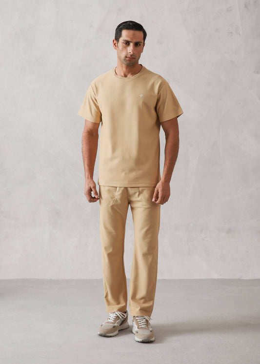 BEIGE WAFFLE KNIT TRACKSUIT