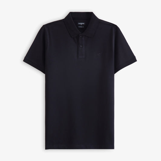 WOMEN BLACK BASIC POLO