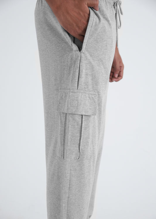 HEITHER GREY JERSEY CARGO TROUSER