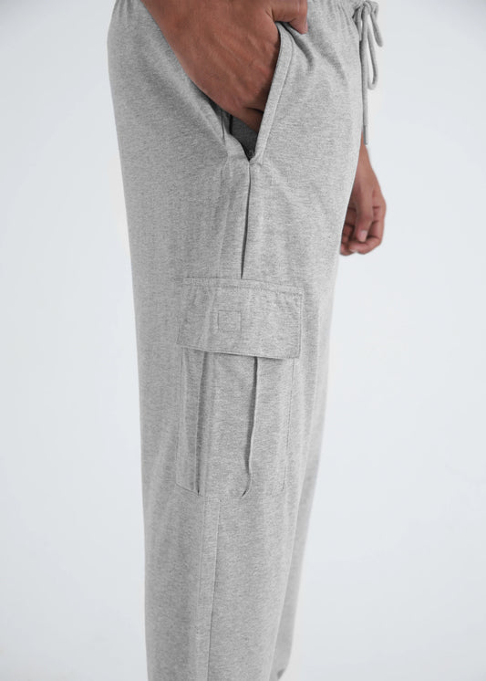 HEITHER GREY JERSEY CARGO TROUSER