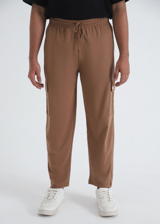 LIGHT BROWN JERSEY CARGO TROUSER