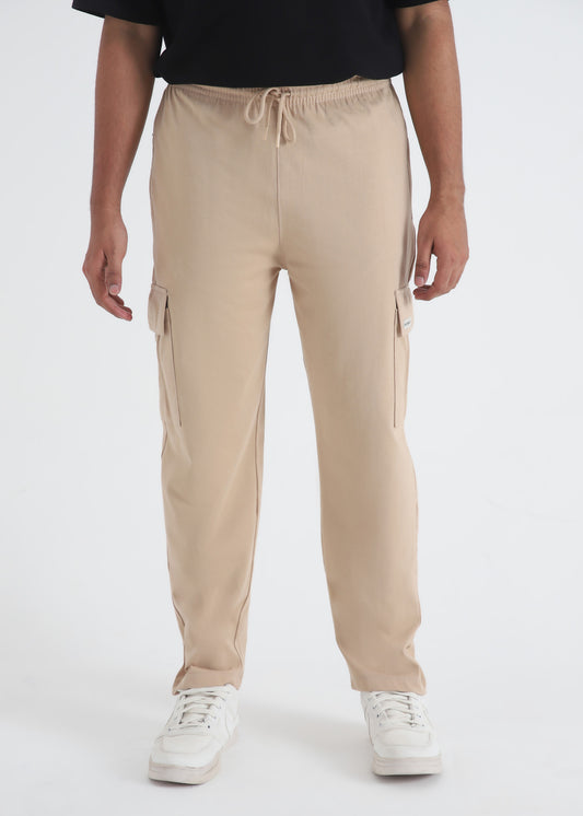 BEIGE JERSEY CARGO TROUSER