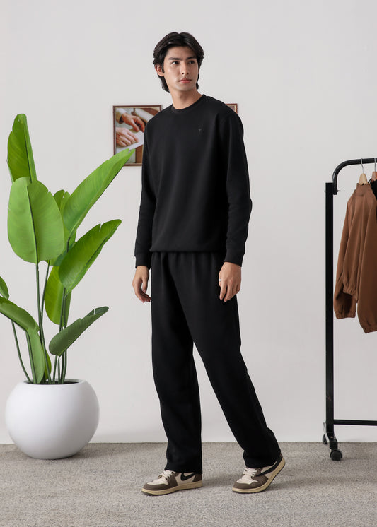 PURE COMFORT COTTON FLEECE BLACK TRACKSUIT