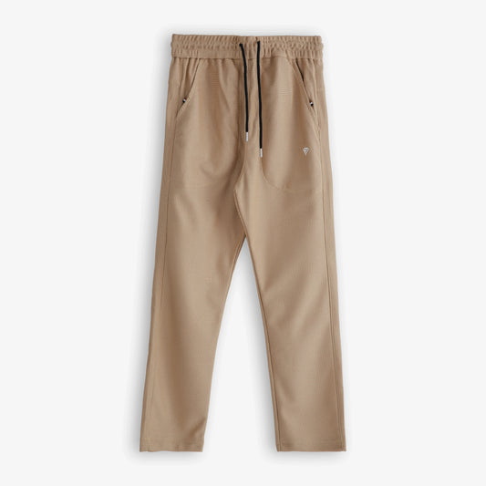 BEIGE WAFFLE KNIT TROUSER