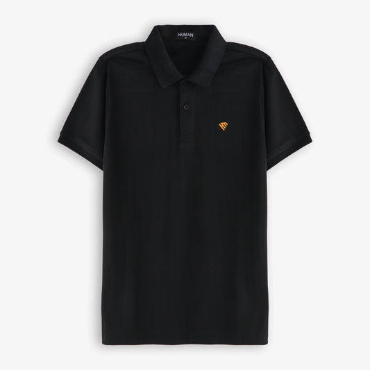 WOMEN BLACK DROP NEEDLE POLO