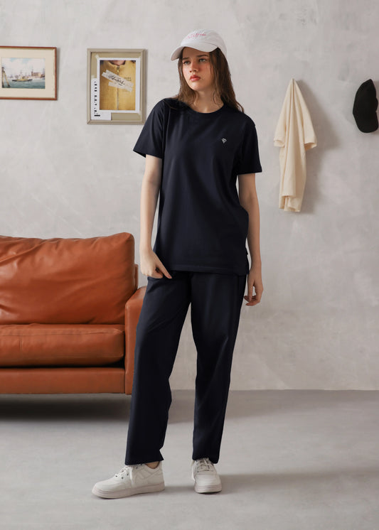 WOMEN ELITE COMFORT-100% COTTON NAVY BLUE TRACKSUIT