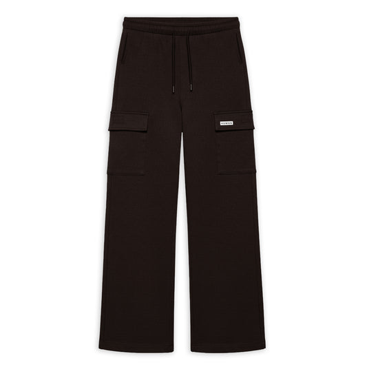 WOMEN CHOCOLATE BROWN JERSEY CARGO TROUSER