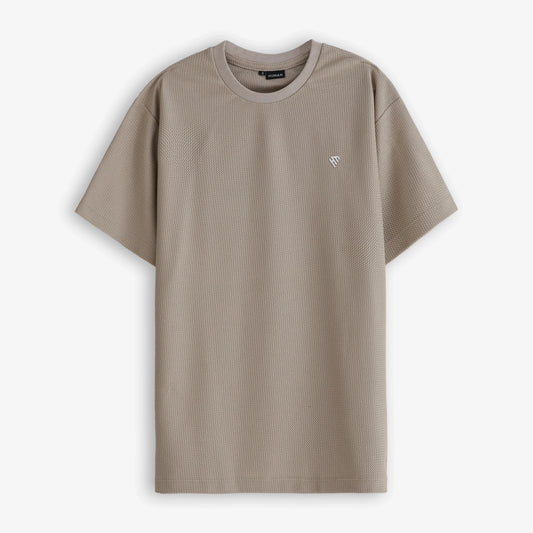 WOMEN STONE WAFFLE KNIT TEE