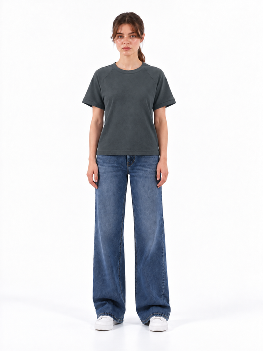 CHARCOAL GREY RAGLAN OVERSIZE TEE