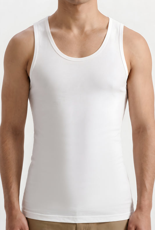 CLASSIC WHITE JERSEY VEST