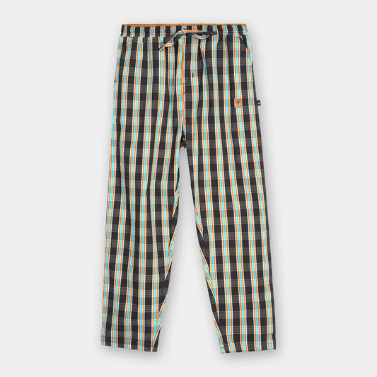 MUSTARD COTTON CHECK TROUSER