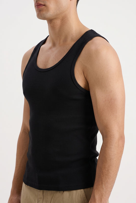 CLASSIC BLACK JERSEY VEST