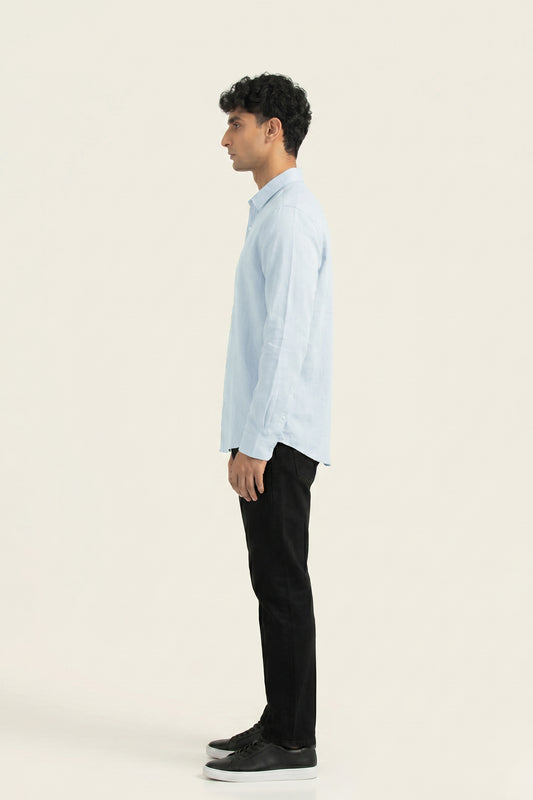 WHITE IRISH LINEN BUTTON DOWN SHIRT