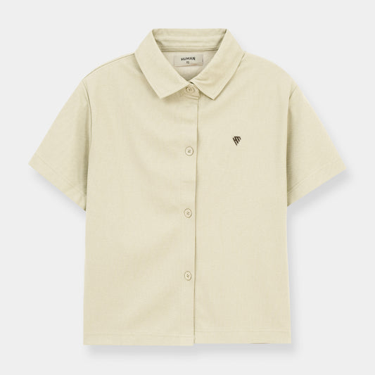 POWDER PUFF TEXTURE BOXY FIT SHIRT