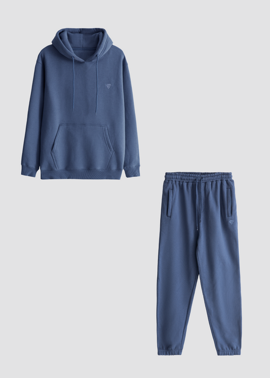 WOMEN DENIM BLUE FLEECE CO-ORD SET