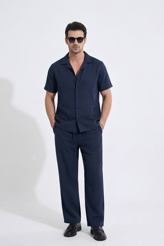 NAVY BLUE IRISH LINEN CORD SET