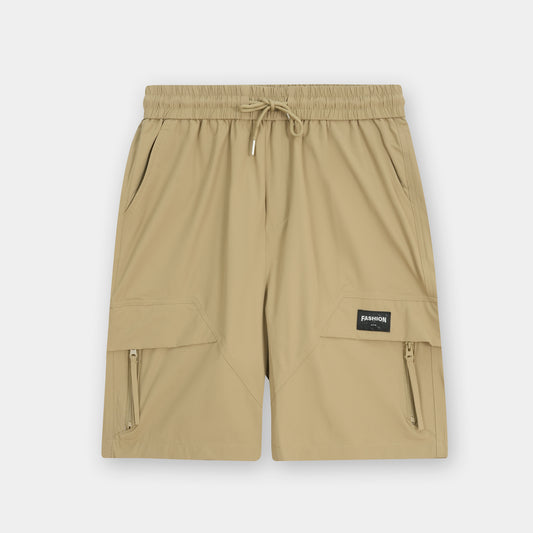 CAMEL COTTON SHORTS
