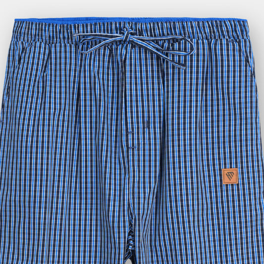 NAVY BLUE COTTON CHECK TROUSER