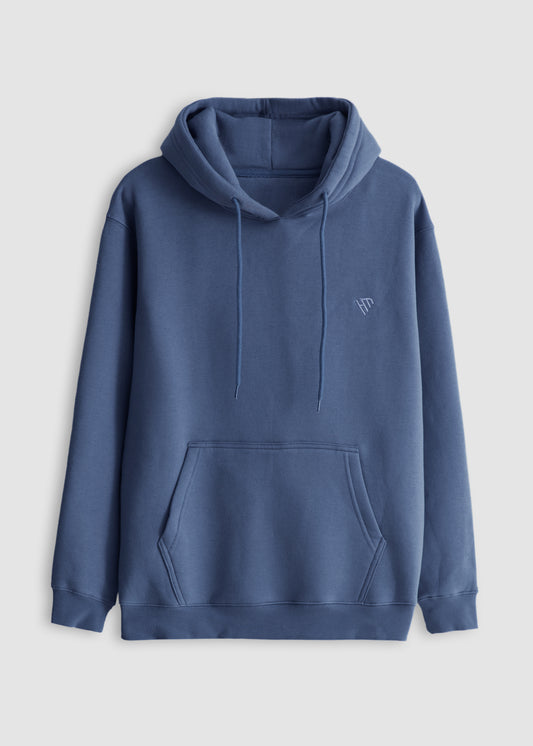 WOMEN PULLOVER HOODIE-DENIM BLUE