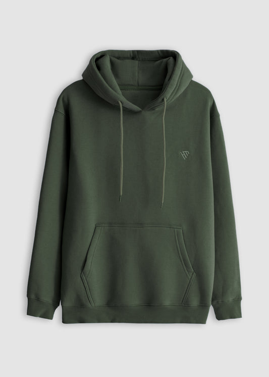 WOMEN PULLOVER HOODIE-OLIVE GREEN