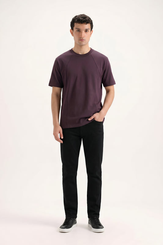 OXBLOOD MODULAR COTTON TEE