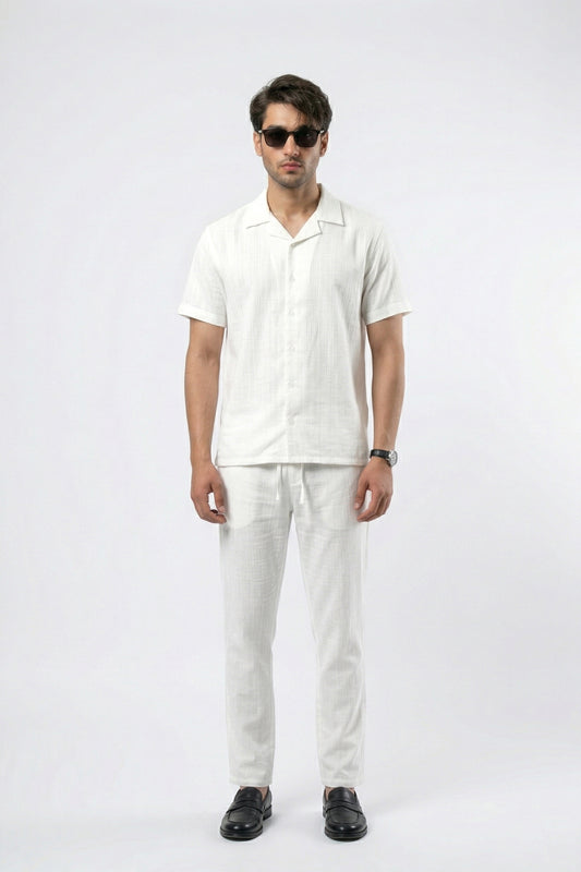 WHITE IRISH LINEN CORD SET