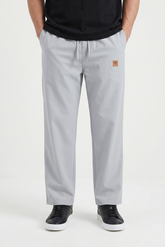 GREY WOVEN MOTION STRIPE TROUSER