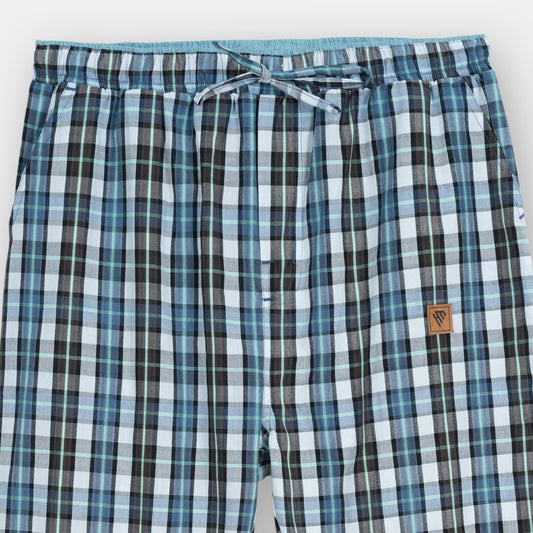 NAVY GINGHAM COTTON CHECK TROUSER