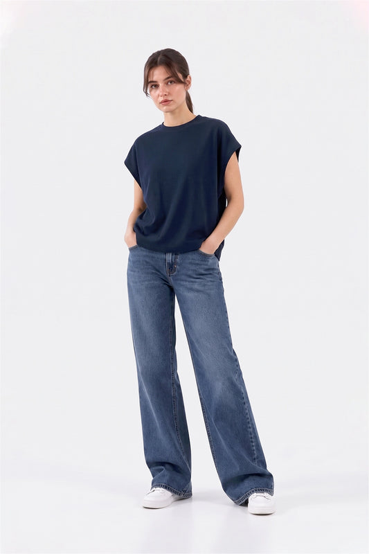 PAGEANT BLUE MUSCLE OVERSIZE TEE