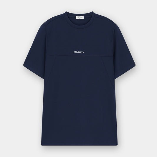 NAVY BLUE VELOCITY LYCRA KNIT TEE