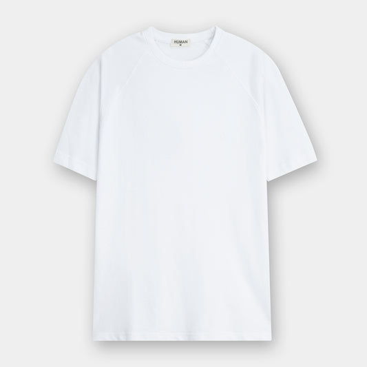 WHITE RAGLAN TEXTURE TEE