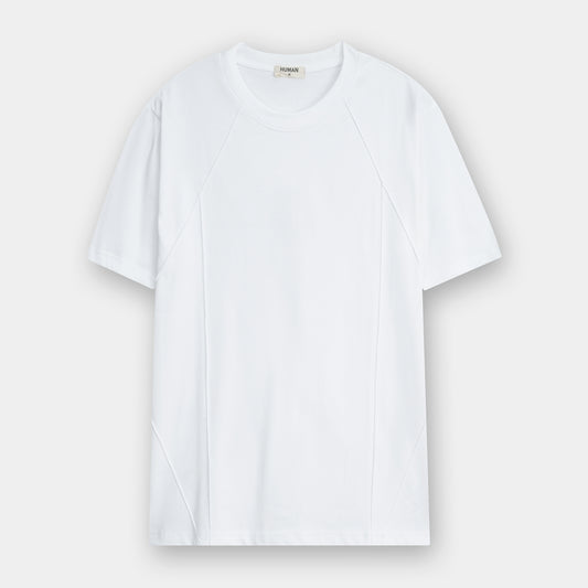 WHITE MODULAR COTTON TEE