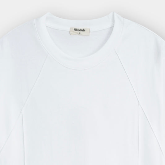 WHITE MODULAR COTTON TEE