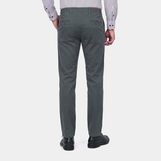 CHARCOAL GREY STRETCH CHINO PANTS