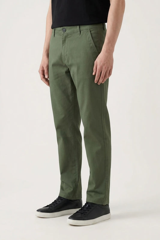 LIGHT OLIVE STRETCH CHINO PANTS