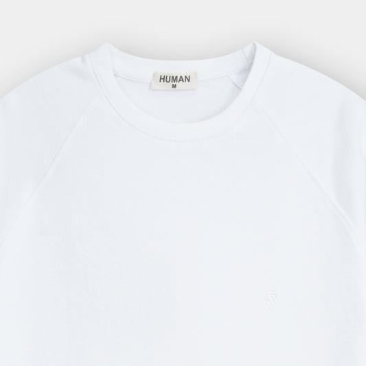 WHITE RAGLAN TEXTURE TEE