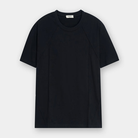 BLACK MODULAR COTTON TEE