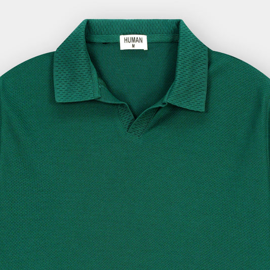 FOREST GREEN POPCORN TEXTURE POLO