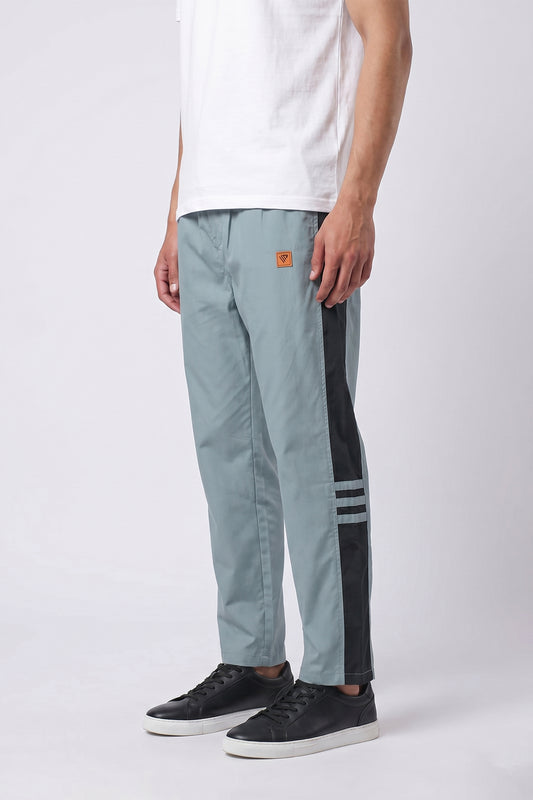 GREY CONTRAST STRIPE WOVEN TROUSER