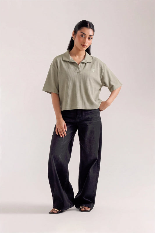 AGATE GREY OVERSIZE JOHNNY POLO