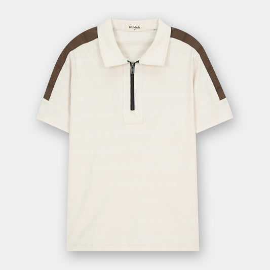 OFF WHITE STRIPE TEXTURE POLO